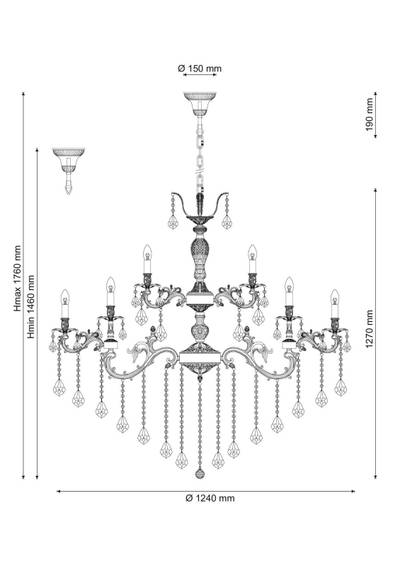 Люстра Lucia Tucci BARLETTA 122.16.8.6 antique