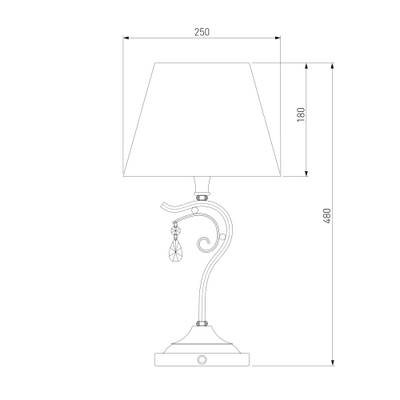 Классическая настольная лампа 01022/1 серебро, E14х1