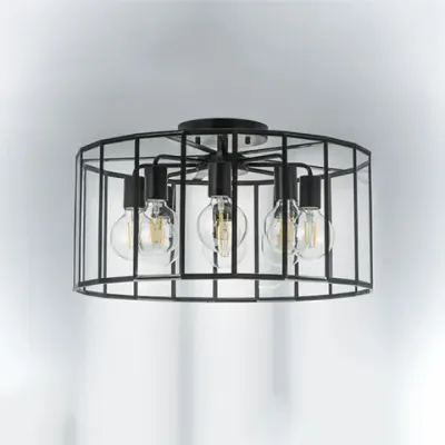 798287 Люстра GENNI 8х40W E27 ЧЕРНЫЙ МАТОВЫЙ/ПРОЗРАЧНЫЙ Lightstar