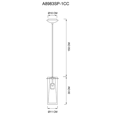 Подвесной светильник Arte Lamp ARIES A8983SP-1CC, 1хE27