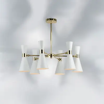 816066 Люстра DUMO 6х40W E14 БЕЛЫЙ МАТОВЫЙ/ЗОЛОТО Lightstar