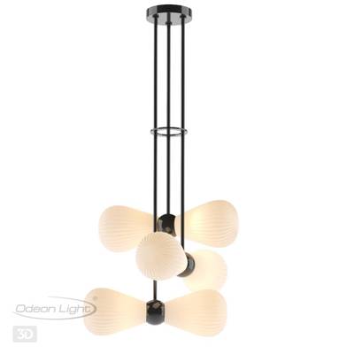 5418/6 MODERN ODL_EX23 59 черный хром/белый матовый/металл/стекло Подвес E14 6*40W ELICA