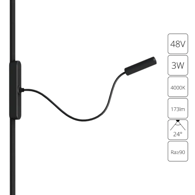 Магнитный трековый светильник Arte Lamp RAPID A6162PL-1BK, 1хLED