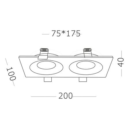 ST259.508.02 Св-к встр. Белый GU10 2*50W IP44 L100xW200xH40 -V Без ламп