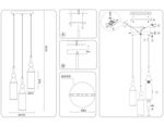 Светильник подвесной LH55272/3 BS/FR латунь/белый матовый E14 max 40W D230*1200