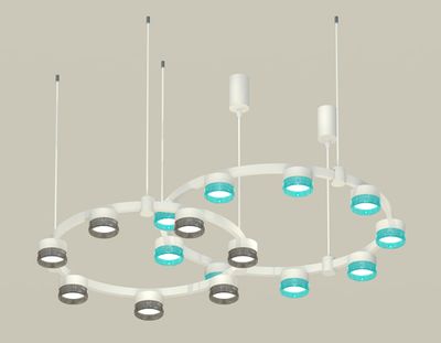 Комплект подвесного светильника с композитным хрусталем XR92081300/16 SWH/BL/BK белый песок/голубой/тонированный GX53 (A9208, C9241, C9236, N8488, N8484)