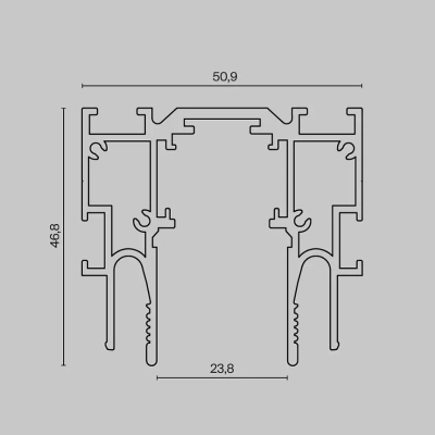 Шинопровод для монтажа в натяжной потолок Exility ClipLine, 2м, черный, TRX034-SCCL-422B. TM Maytoni
