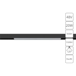 Магнитный трековый светильник Arte Lamp LINEA A4673PL-1BK, 1хLED