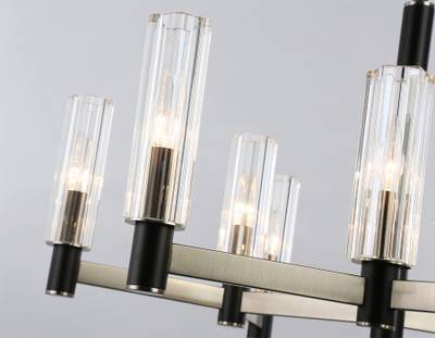 Светильник на штанге LH55503/9 SN/BK/CL сатин никель/черный/прозрачный E14*9 max 40W D760*760