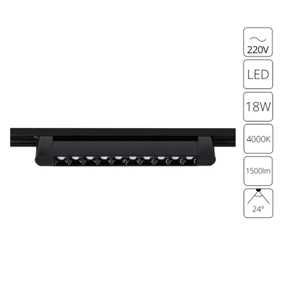 Трековый светильник Arte Lamp FLASH A4575PL-1BK, 1хLED