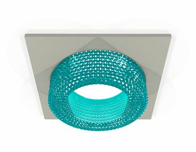 Комплект встраиваемого светильника XC7633023 SGR/BL серый песок/голубой MR16 GU5.3 (C7633, N7194)