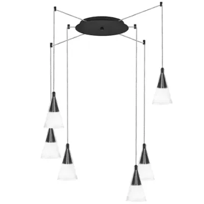 757067 Люстра CONE 6х40W GU10 ЧЕРНЫЙ МАТОВ/ПРОЗРАЧНО-МАТОВЫЙ Lightstar