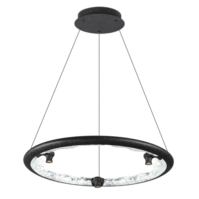 7001/44L HIGHTECH ODL25 253 Подвесной светильник черный ice crack/акрил разд. Вкл. с ПДУ IP20 LED 44W 1309Лм 3000/3800/4800K CRI > 90 CAYON
