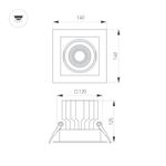 Светильник MS-VORTEX-BUILT-S140x140-30W Warm3000 (BK-BK, 30 deg, 230V) (Arlight, IP20 Металл, 5 лет)