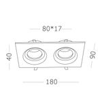ST255.428.02 Св-к встр. Черный GU10 2*50W  IP65 L180xW90xH40 220V Без ламп