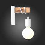SL1142.501.01 Светильник настенный Белый, Светлое дерево E27 1*60W