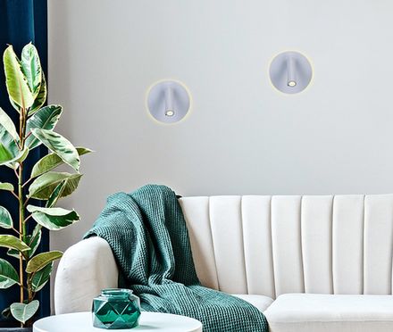 Настенный поворотный светодиодный светильник с выключателем FW251 WH/S белый/песок LED 4200K+3000K 12W D140*110