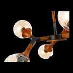 SLE109402-06 Люстра потолочная Черный, Темное дерево/Прозрачный, Янтарный E27 6*60W