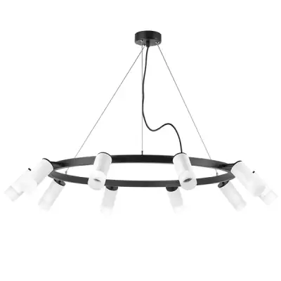 LR0203601 Люстра RULLO 10х50W GU10 ЧЕРНЫЙ/БЕЛЫЙ (571020+214436-10+202431-10)