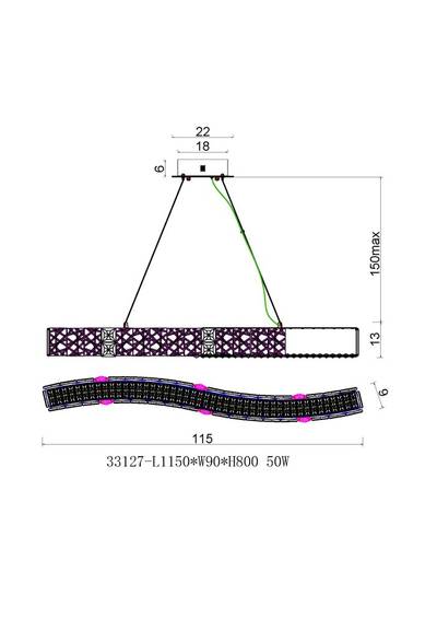 Люстра подвесная Ravissement Gold FL1057-11P, LED