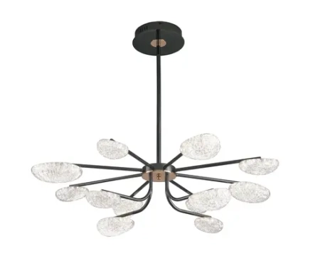 Люстра диммируемая Юнни черный жемчуг d90 h80/60/50 Led 6*5W+6*7W (4000K) с пультом ДУ