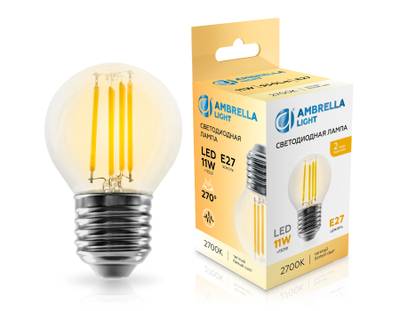 Лампа светодиодная Filament 451123 LED G45 11W E27 2700K 220-240V