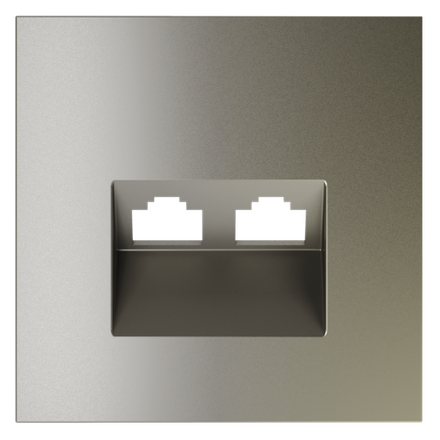 VLS001404 Накладка для розетки компьютерной двойной RJ45+RJ45 кат.6, S70 (шелк). (ТМ Maytoni)