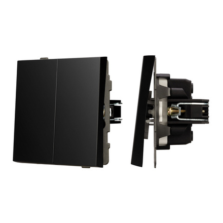 Механизм выключателя двухклавишный проходной SWT-TENDO-MKP2-PL-BK (230V, 10A) (Arlight, -)