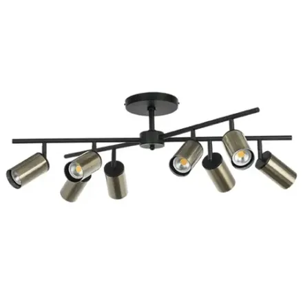 LR728318 Люстра RULLO 8х50W GU10 ЧЕРНЫЙ/БРОНЗА (571728+214431-8)